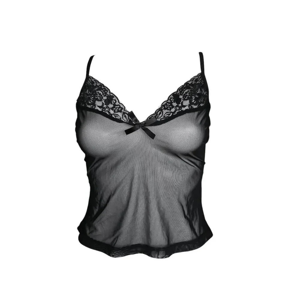 90s vintage goth mesh cami